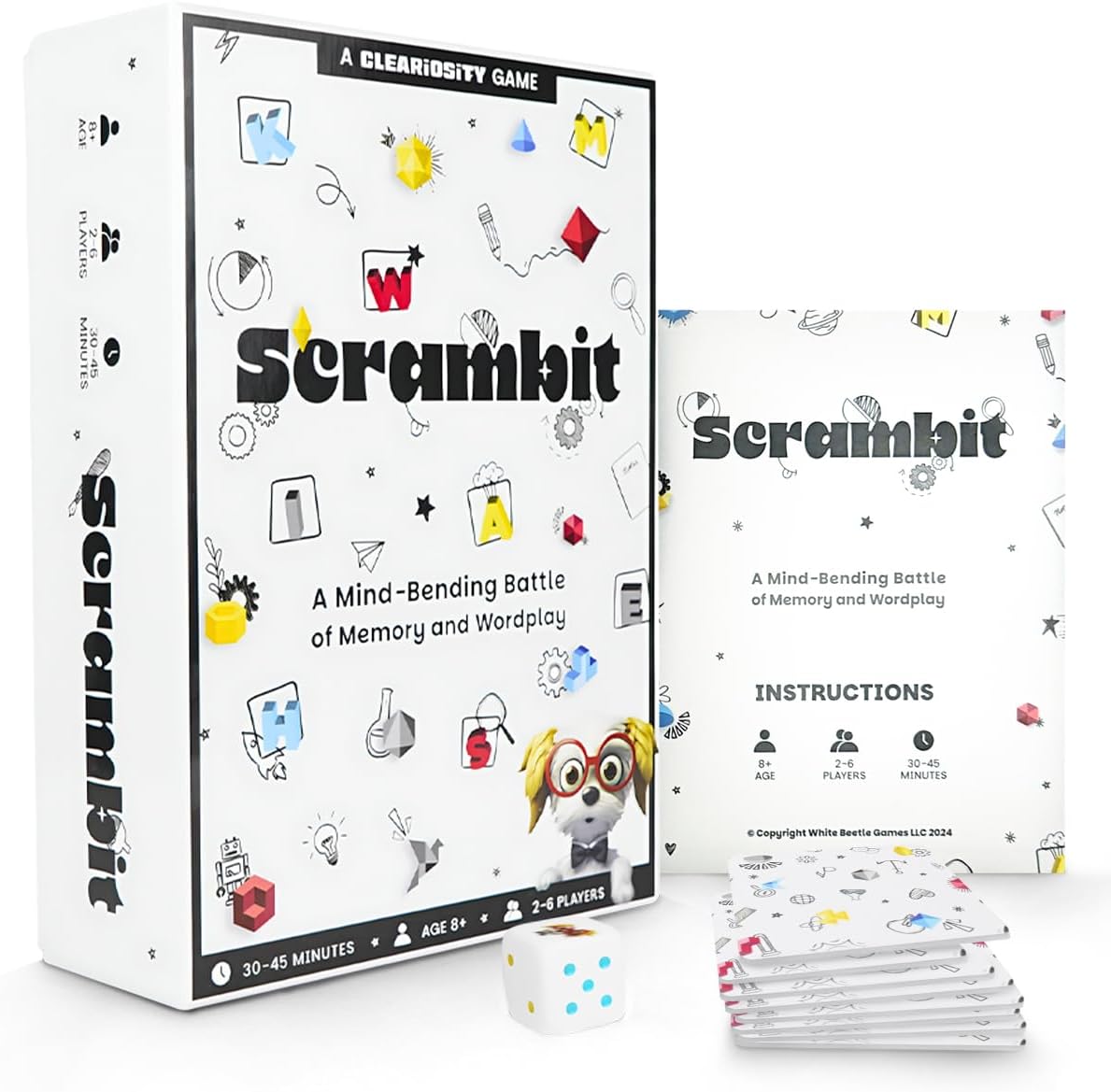 White Beetle Games Interactive Memory Game for Family Game Night, Travel Games for Kids 8-12 & Adults, Educational & Fun Matching Activity for The Family, Spelling & Word Play for Ages 8+