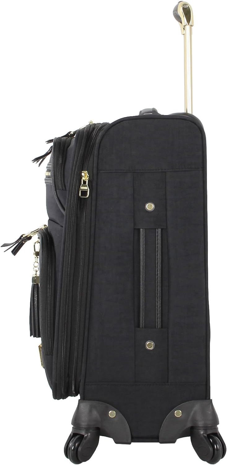 Steve Madden Unisex-Adult (Luggage only) Carry on Bag with Spinner Wheels, Peek-a-Boo Black, 20in
