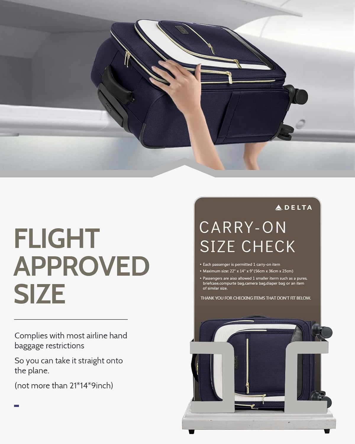 Carry On Luggage 22x14x9 Airline Approved, 20 Inch Softside Suitcase with 360° Spinner Wheels & TSA Lock, Ultra-Lightweight Water-Resistant Large Capacity Luggage for Women & Men