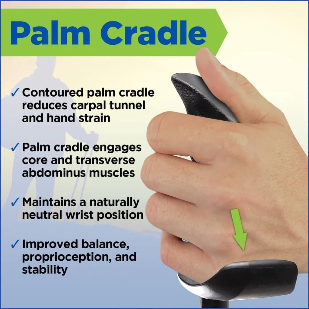 York Nordic Motivator Walking Poles for Balance and Rehab - Patented Stability Grips - Lightweight, Adjustable, and Collapsible - 2 Pieces Adjustable w/flip Locks - Heights 4'6" up to 6'2" - 230 lbs