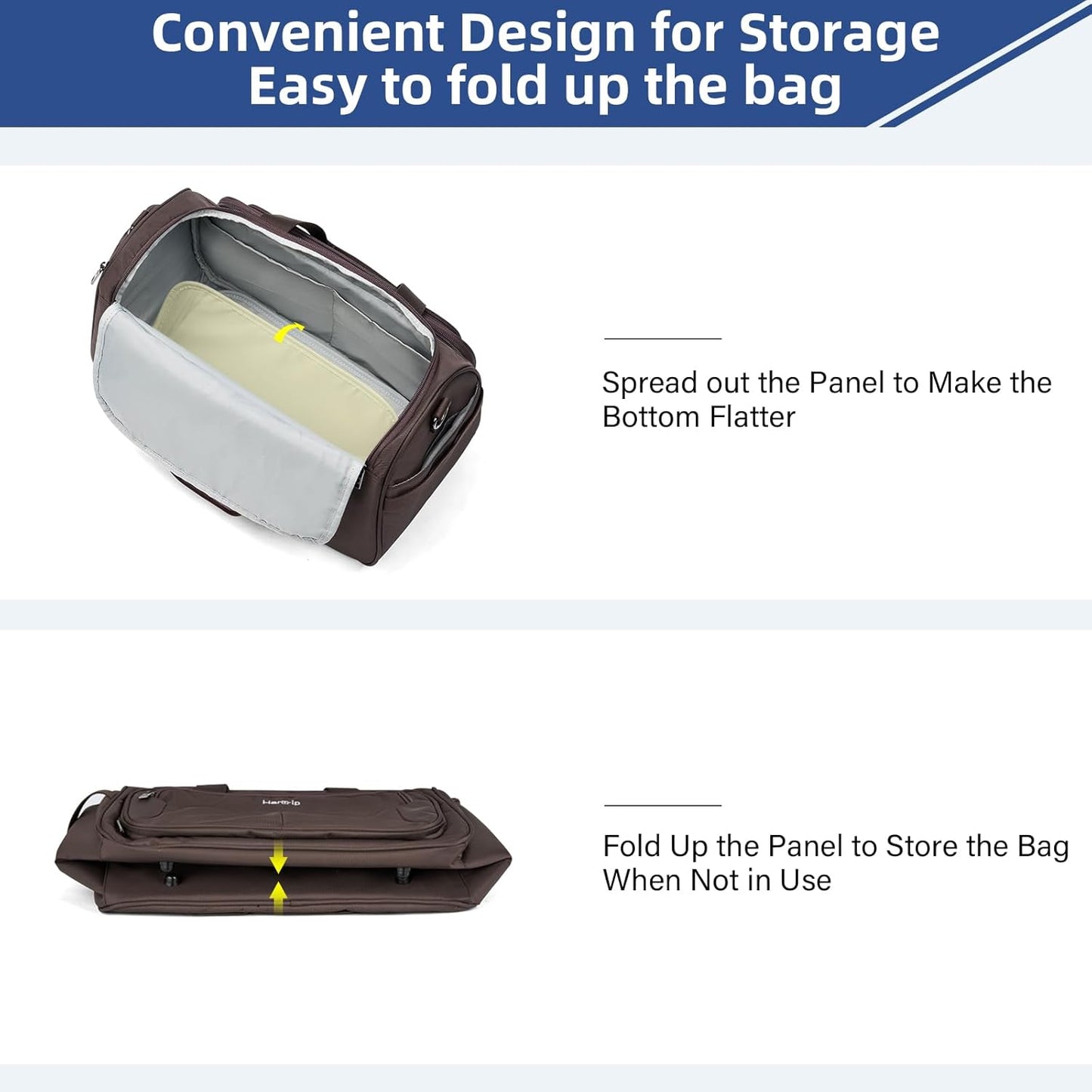 Carry on Duffel Bag Foldable Duffle Bags for Travel, Under Seat Personal Item Bags for Airplanes, Weekender Overnight Mens Travel Tote Bag for Women Small Softside Carry on Luggage (Coffee)