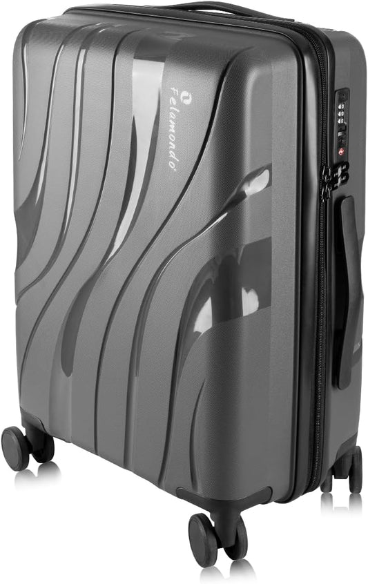 20-inch Carry-On Luggage with TSA Lock & 360° Spinner Wheels, 7.7 lbs, Scratch and Water Resistant - Ideal for Business Travel Suitcase(Gray)