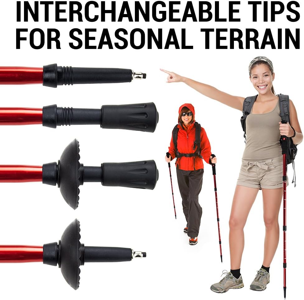 43" Shock-Resistant Adjustable Trekking Pole and Hiking Staff by Crown Sporting Goods