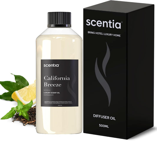 Scentia Hotel Diffuser Oil Inspired by The Delano Beach Club Hotel Scent - 500 mL 16.9 fl oz - Essential Oil Blend Orange, Green Tea for Aromatherapy Diffusers - California Breeze, Thanksgiving Gift