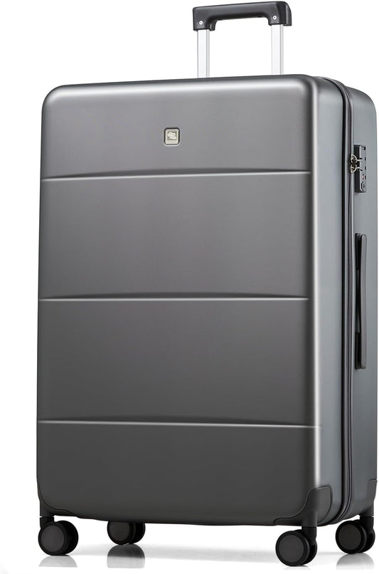 Hanke 28 Inch Luggage with Spinner Wheels Large Travel Suitcase Tsa Hard Case Luggage for Women Men Rolling Checked Luggages(Graphite Grey)