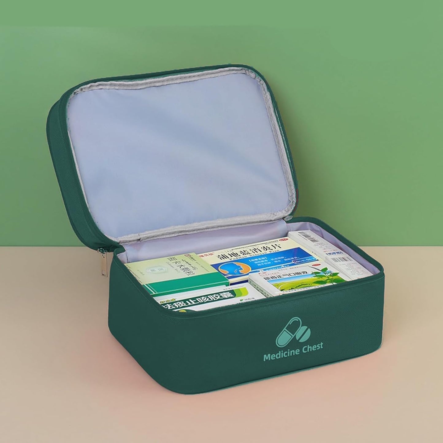 First Aid Bag Empty, First Aid Kit Storage Bag, Small Medical Bag, Medical Travel Case First Responder Emergency Storage Compact Medicine Bags for Car Home Office Kitchen Sport Outdoors (Green)