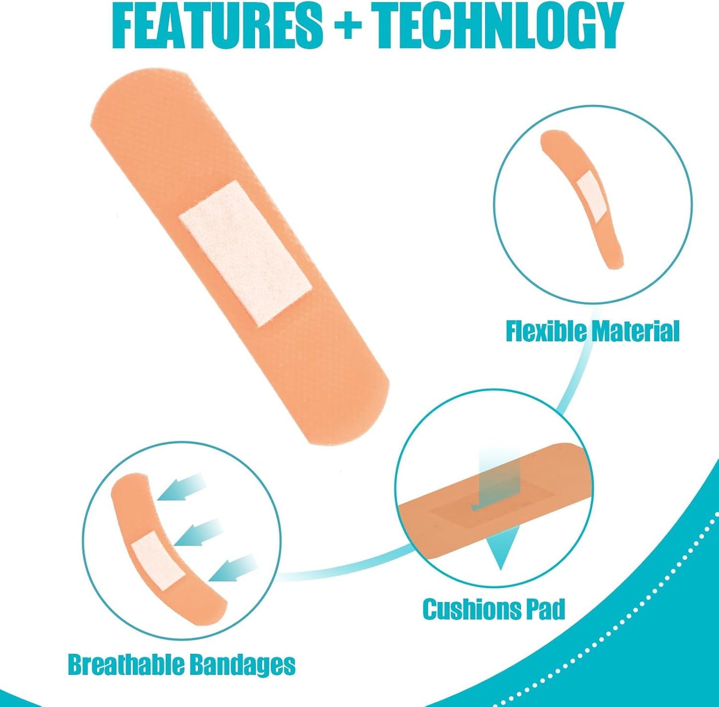 720 Pcs Variety Bandages Pack Assorted Sizes Waterproof Breathable Adhesive Fingertip Bandages Bulk for First Aid Wound Care Scrapes Blister