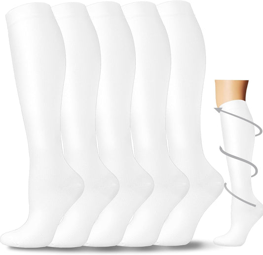 Graduated Compression Socks for Women&Men 20-30mmhg Knee High Socks Travel Hiking Running Stocking