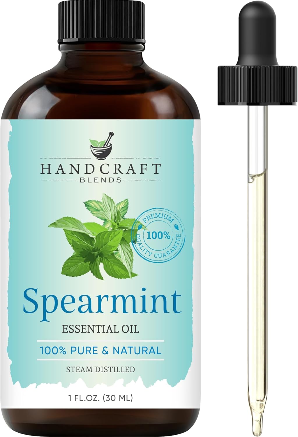 Handcraft Blends Spearmint Essential Oil – 1 Fl Oz – 100% Pure and Natural – Premium Grade Essential Oil for Diffuser and Aromatherapy, Skin, Massage, Candle and Soap Making Fragrance