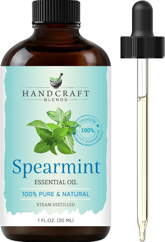 Handcraft Blends Spearmint Essential Oil – 1 Fl Oz – 100% Pure and Natural – Premium Grade Essential Oil for Diffuser and Aromatherapy, Skin, Massage, Candle and Soap Making Fragrance