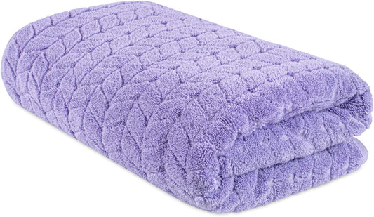 BAGNO MILANO Turkish Bath Towels, Soft Plush Jacquard Luxury Bath Towels, Quick Dry Towel Set (Lavender, Bath Sheet)