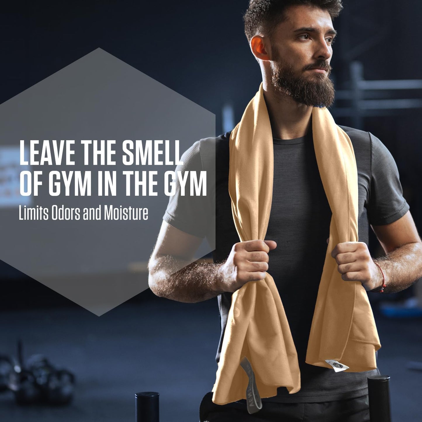 VENTURE 4TH Quick Dry Towel. Microfiber Travel Towel Ideal for Camping, Hiking, Backpacking, Gym. Lightweight & Fast Drying Travel Towels for Body. Compact & Easy to Pack - Beige Large