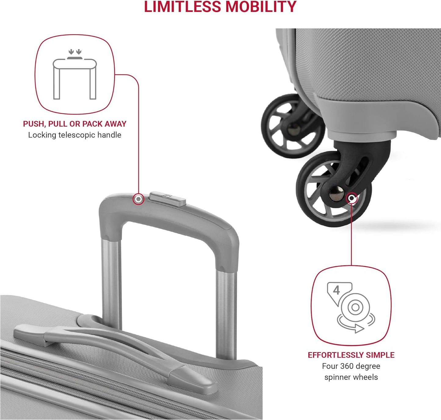 SwissGear 7366 Signature Hardside Expandable Luggage with Spinner Wheels, TSA Lock, Grey, Checked-Large 27-Inch