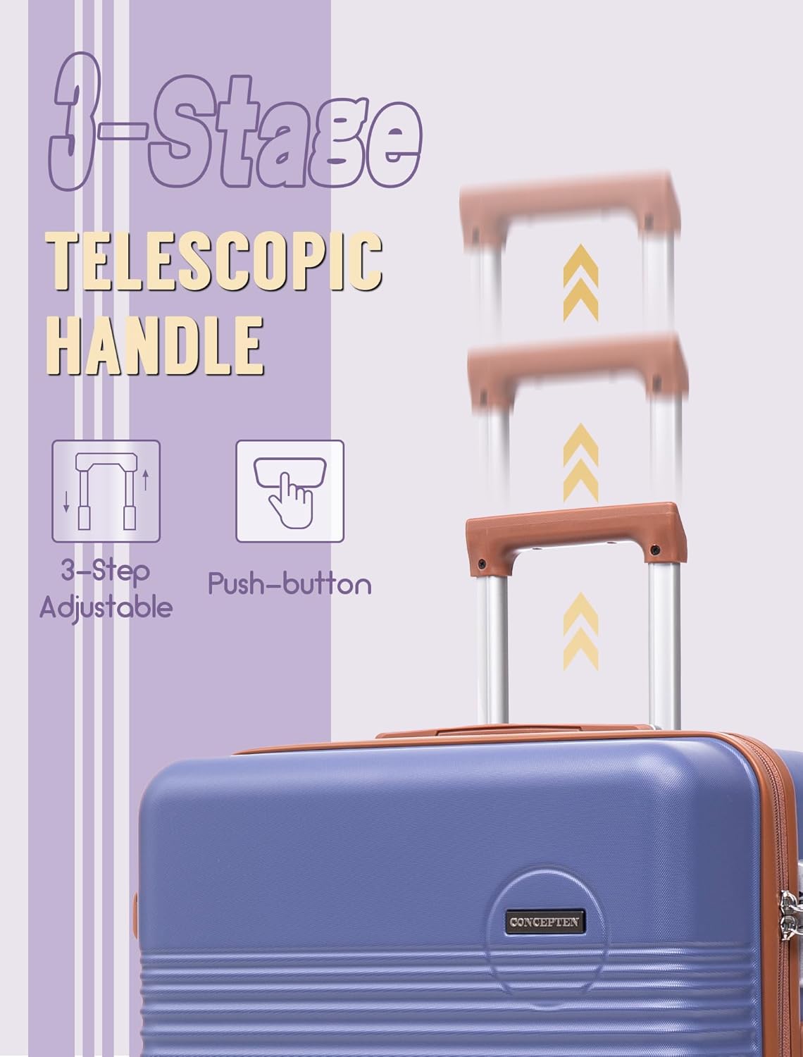 Luggage Sets 5 Piece, Suitcases with Wheels, Hardshell Suitcase Set, ABS Carry on Luggage Set with TSA Lock, Travel Luggage