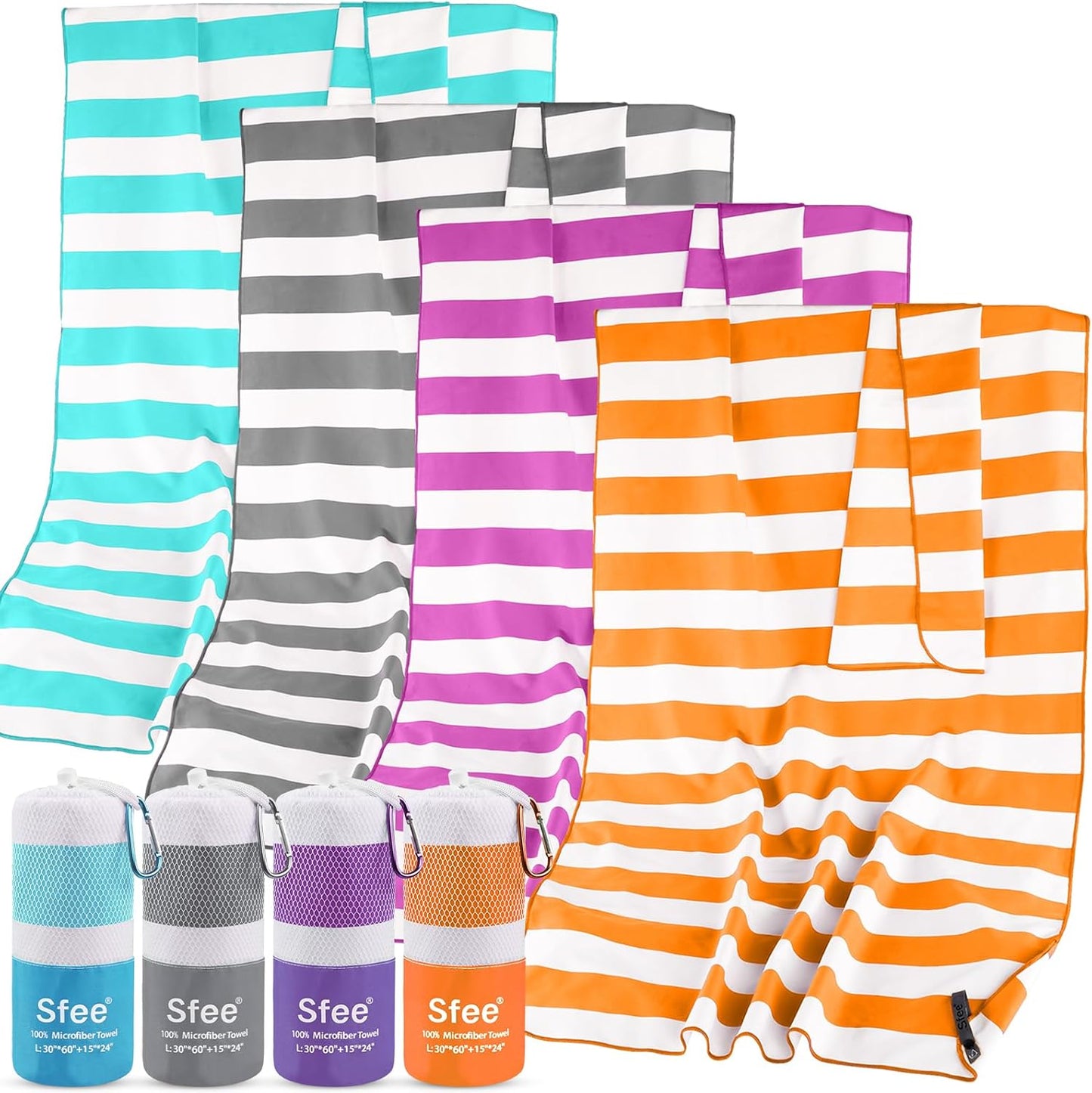 Sfee 2 in 1 Microfiber Oversized Beach Towel, Quick Dry Towel Travel Towel Camping Towel Super Absorbent Compact Lightweight Sports Gym Towels for Beach,Gym, Hiking, Pool, Backpacking, Bath, Yoga