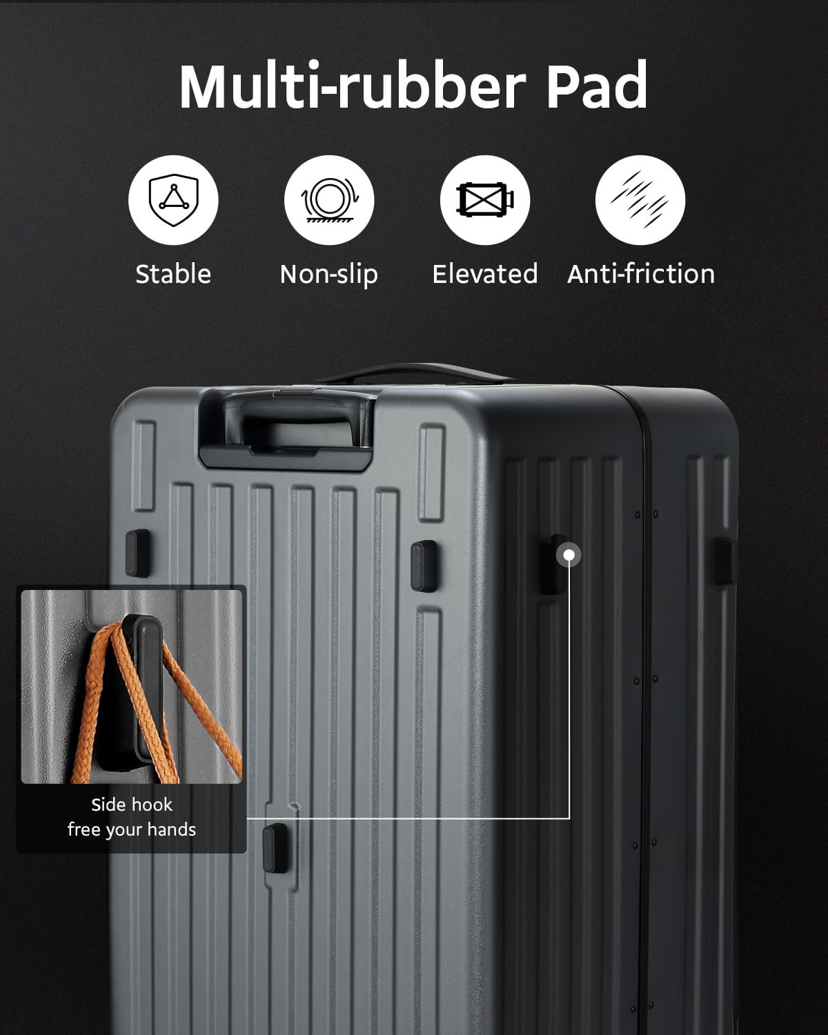 Luggage Sets 2 Pieces, 20 Inch Carry On Luggage and 29 Inch Checked Luggage with Spinner Wheels, Lightweight ABS+PC Hardshell Trunk Suitcases with Aluminum Frame, Top Opening (Grey, 20/29)