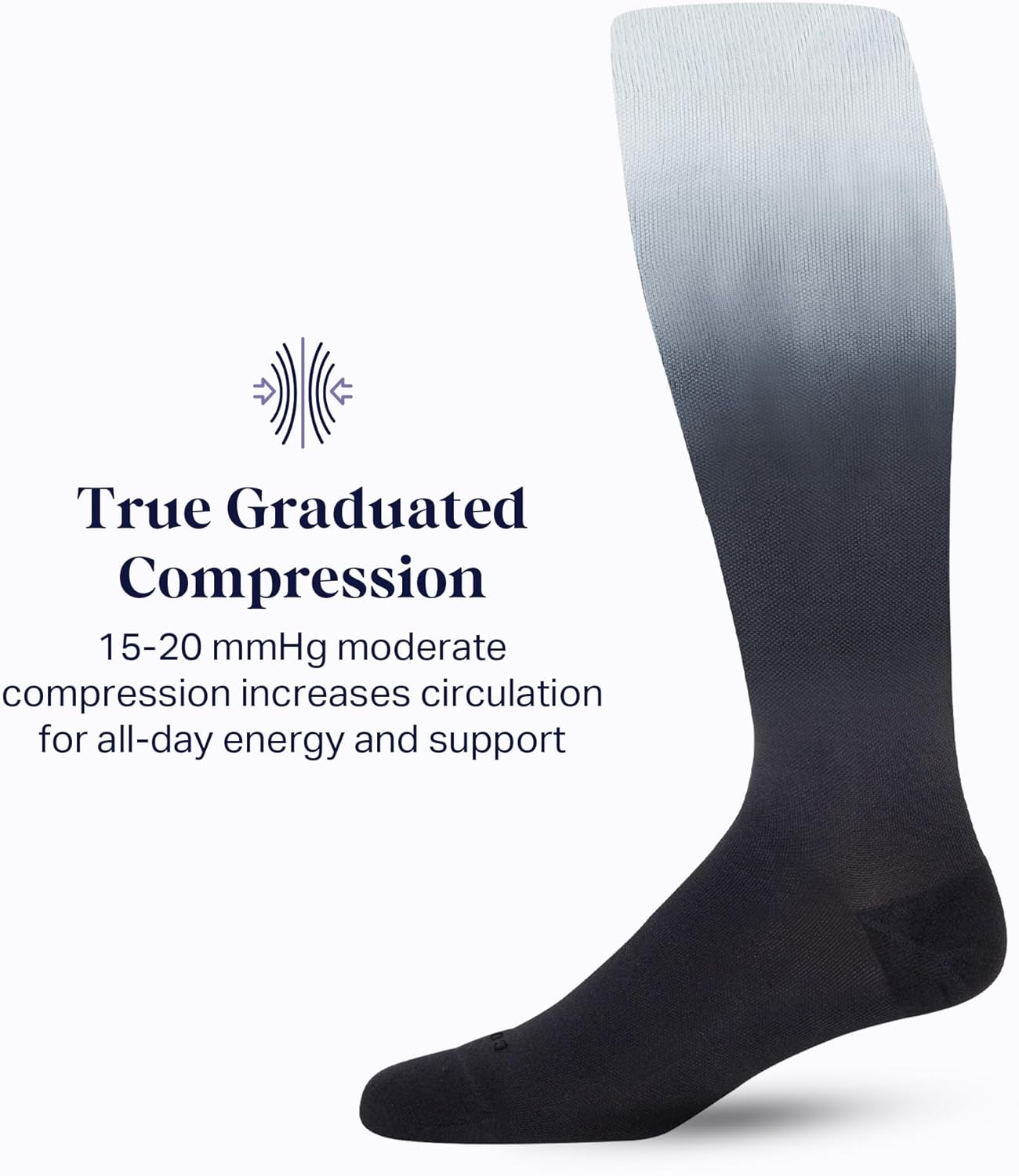 Comrad Nylon Knee High Socks - 15-20mmHg Graduated Compression Socks - Soft & Breathable Support Unisex Socks