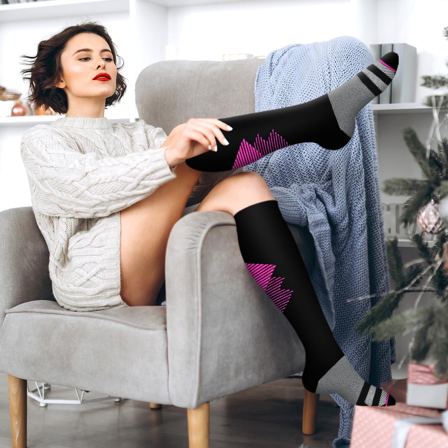 Bluemaple Compression Socks for Women & Men Circulation (6 Pairs) 15-20 mmHg is Best Support for Athletic Running Cycling