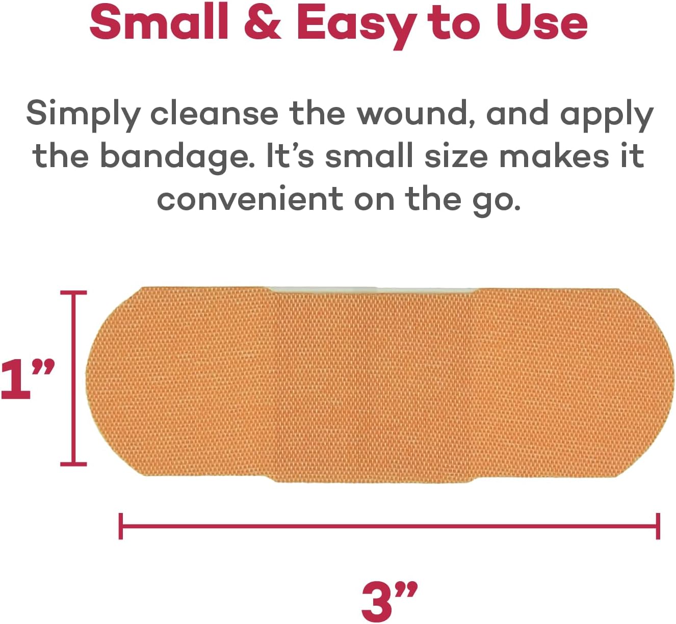 Dealmed Sterile Flexible Fabric Adhesive Bandages – 1x3 Inch – 100/Box - 3 Boxes - Breathable First Aid Strip Pack - Soft Stretch Wound Patch For Medical, Emergency Kits & Clinic