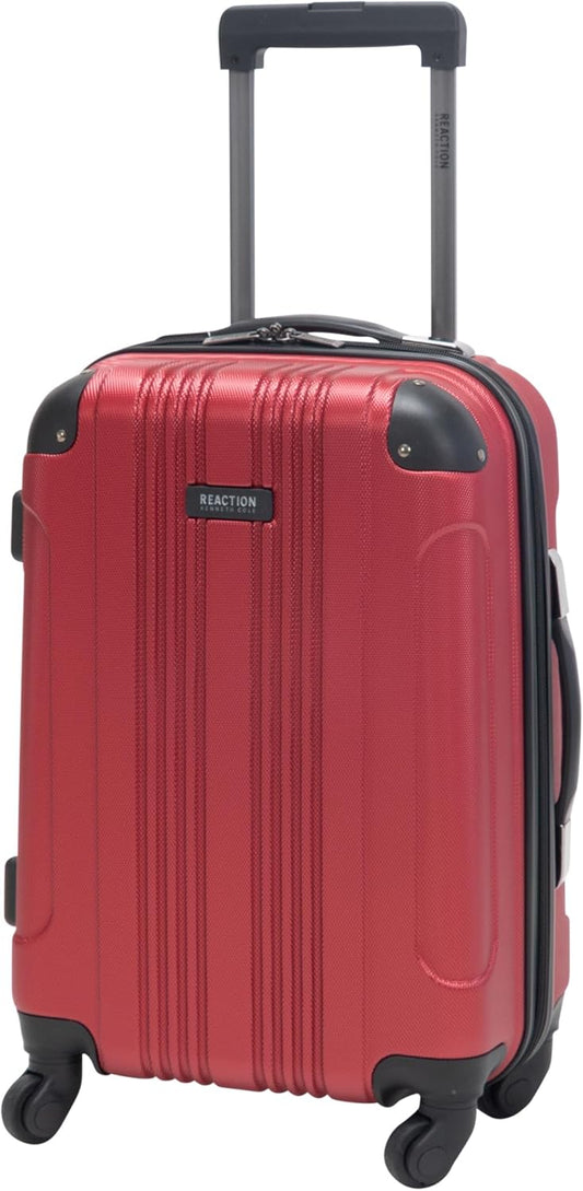Kenneth Cole REACTION Out of Bounds Lightweight Hardshell 4-Wheel Spinner Luggage, Scarlet Red, 20-Inch Carry On