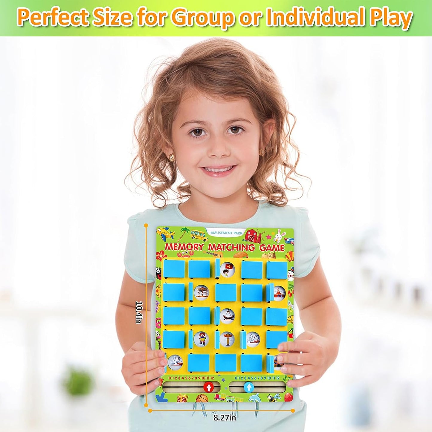 Matching Memory Game for Kids Ages 4-8, Flip to Win Wooden Board Games Travel Toys for 3 4 5 6 7 8 Years Old Boys Girls, Road Trip Essentials, Airplane, Car Activity Halloween