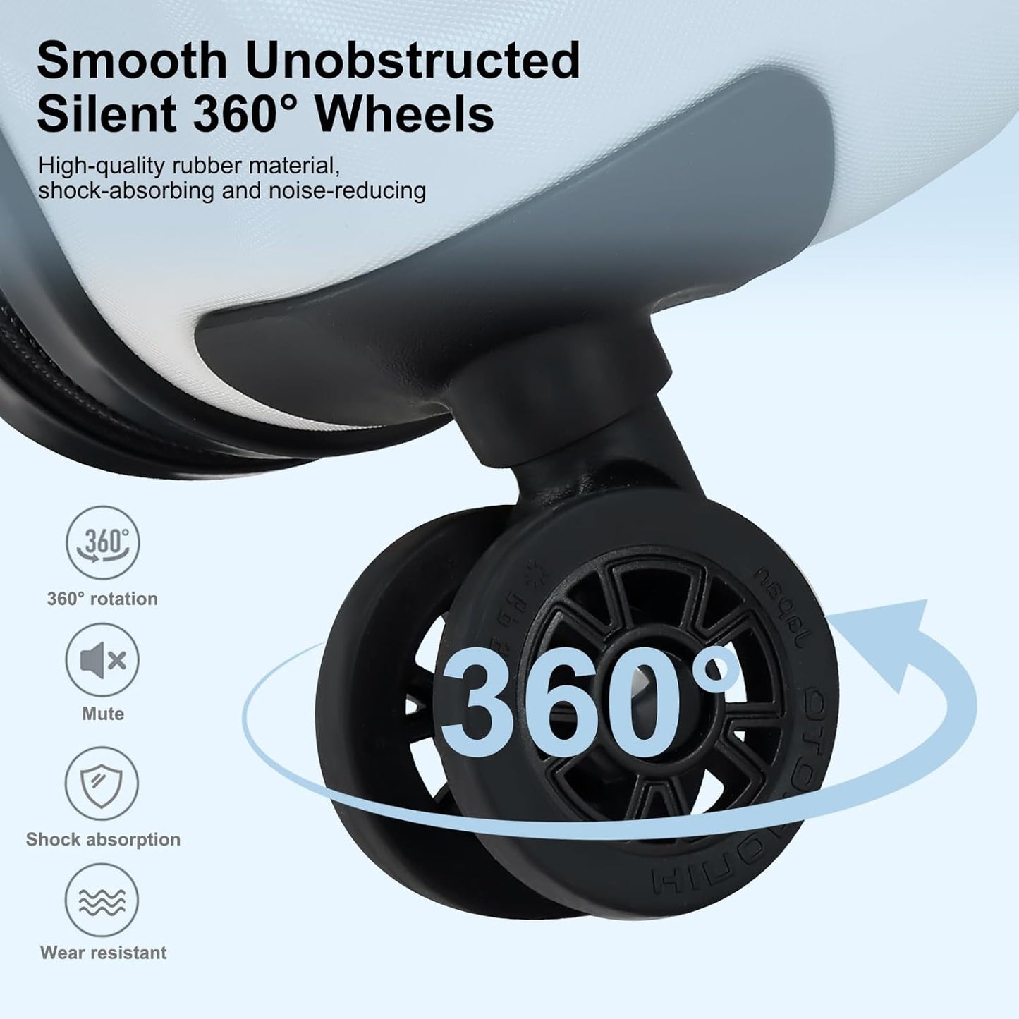 Carry On Luggage 22×14×9 Airline Approved, 20 Inch Lightweight ABS+PC Hard Shell Suitcases with Front Pocket, Spinner Wheels, TSA Lock (White, 1PC)