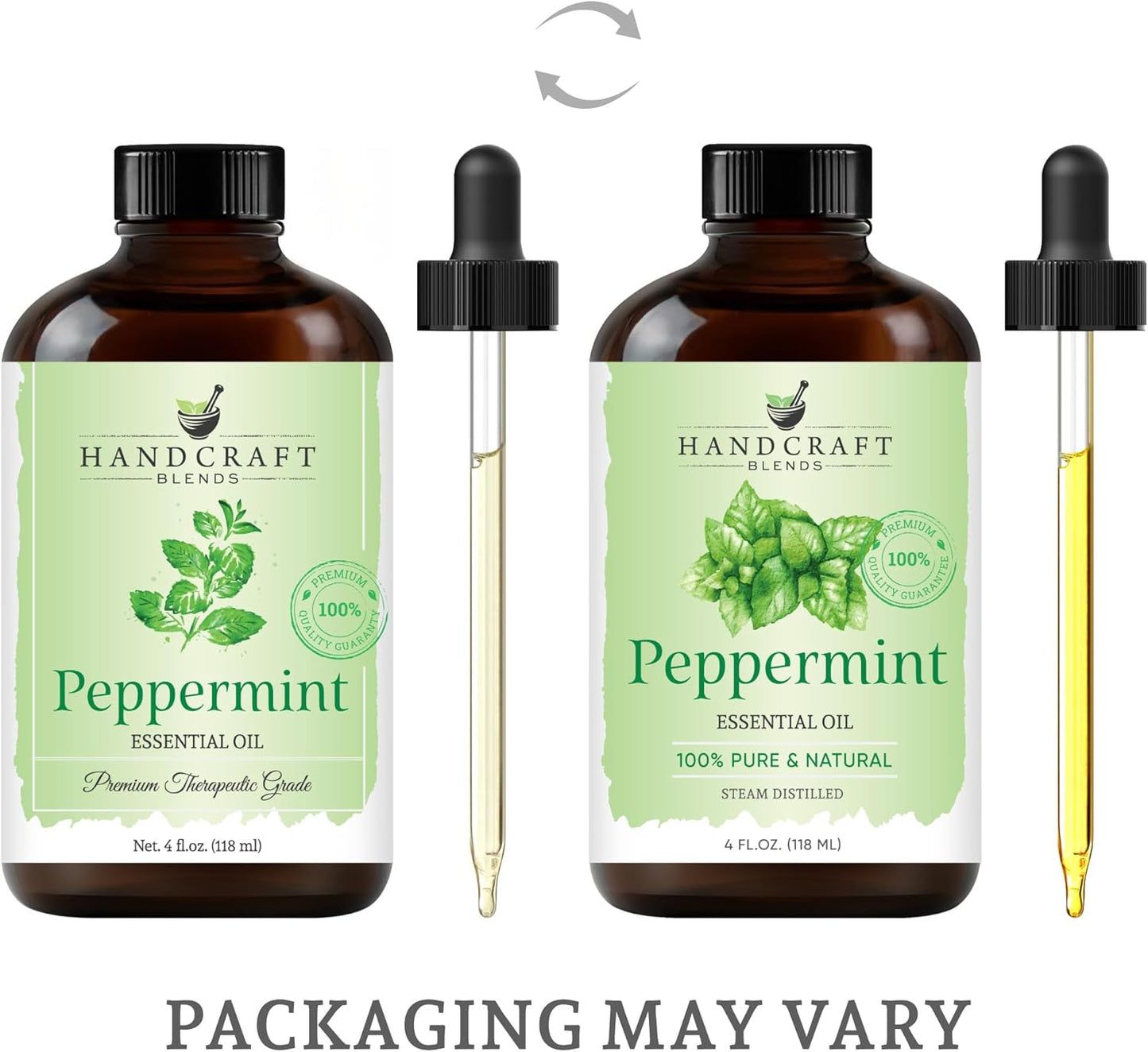 Handcraft Blends Peppermint Essential Oil – Huge 4 Fl Oz – 100% Pure and Natural – Premium Grade Essential Oil for Diffuser and Aromatherapy, Skin, Massage, Candle and Soap Making Fragrance