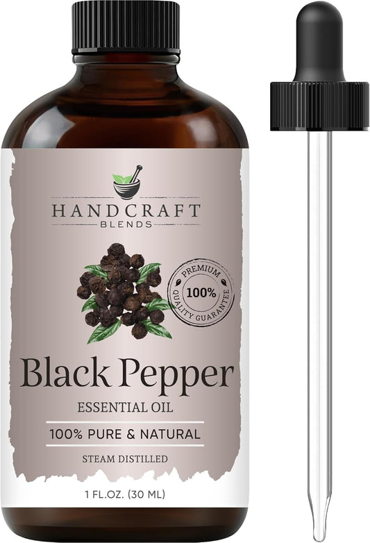 Handcraft Blends Black Pepper Essential Oil – 1 Fl Oz – 100% Pure and Natural – Premium Grade Essential Oil for Diffuser and Aromatherapy, Skin, Massage, Candle and Soap Making Fragrance