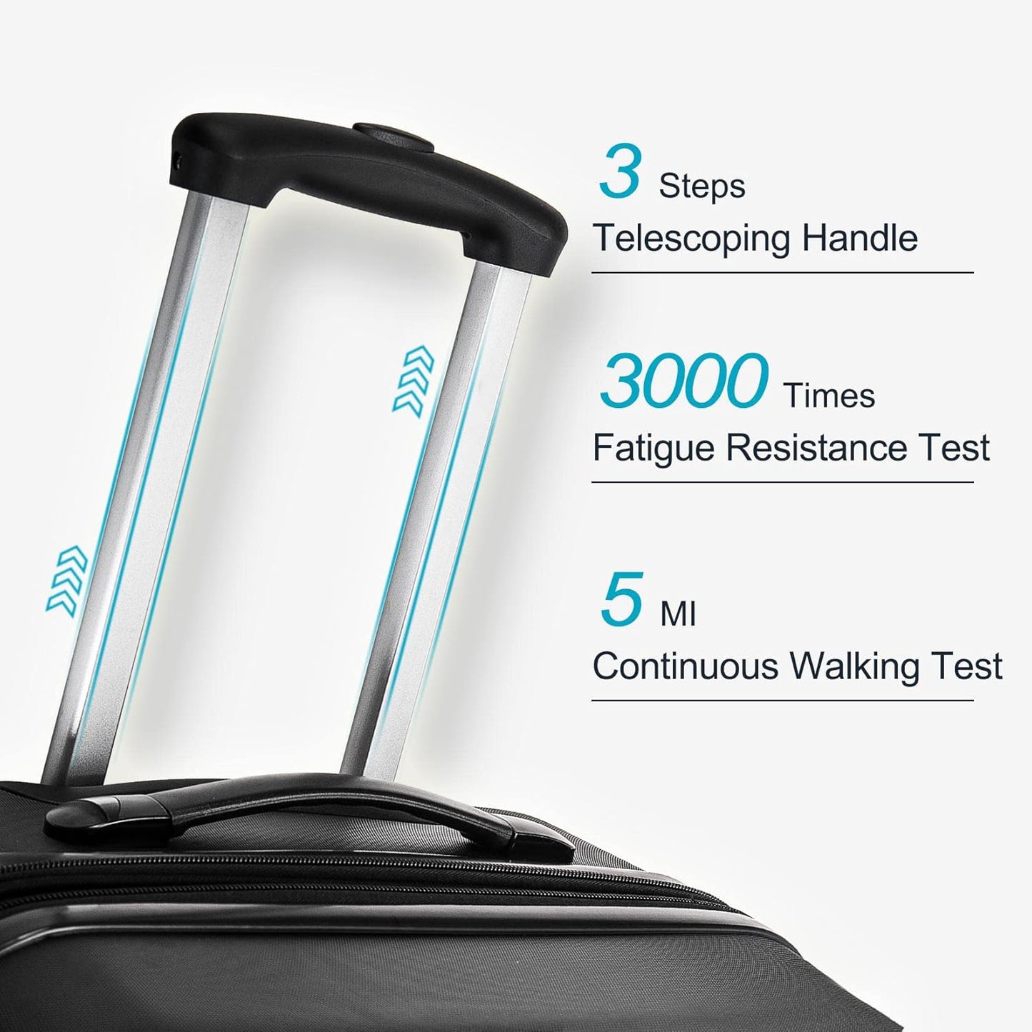 Merax Luggage Set, Lightweight Carry on Luggage Airline Approved, Hard Case with Spinner Wheels,Black, 3 Set