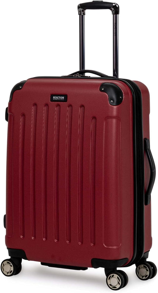 Kenneth Cole REACTION Renegade Luggage Expandable 8-Wheel Spinner Lightweight Hardside Suitcase, Scarlet Red, 24-Inch Checked