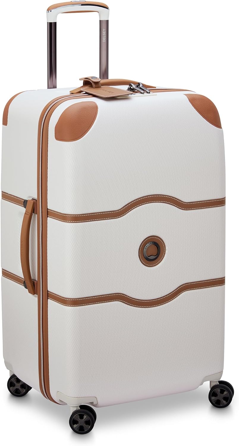 DELSEY PARIS Chatelet Air 2.0 Hardside Luggage Trunk with Spinner Wheels, Angora, Checked-26 Inch Trunk