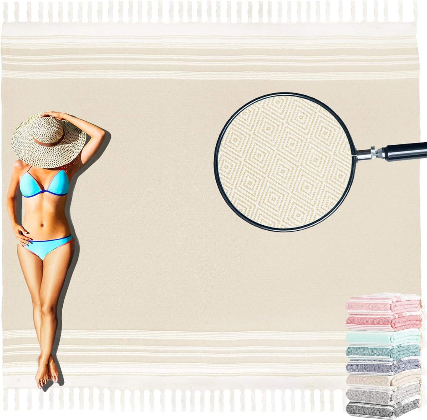 Boho Beige Throw Blanket Bedroom Living Room Accessories Sofa Couch Chair Essential Bohemian Aztec African Southwest Neutral White Fall Antique Vintage French Country Primitive Cottage Nursery Decor