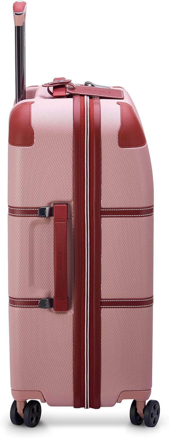 DELSEY PARIS Chatelet Air 2.0 Hardside Luggage with Spinner Wheels, Pink, Checked-Medium 24 Inch