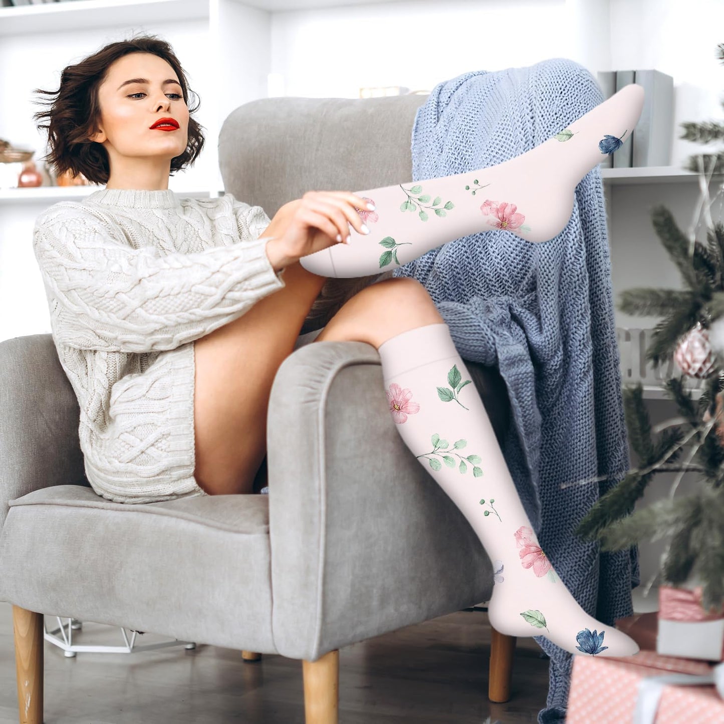 Bluemaple Compression Socks for Women & Men Circulation (6 Pairs) 15-20 mmHg is Best Support for Athletic Running Cycling