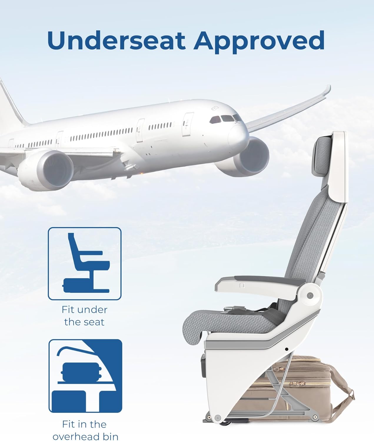 BAGSMART Underseat Carry On Luggage Airline approved,16-inch Underseater Softside Travel Suitcase with Wheels Lightweight Overnight Rolling Carry-on Luggage for Women Men Weekender, Brown