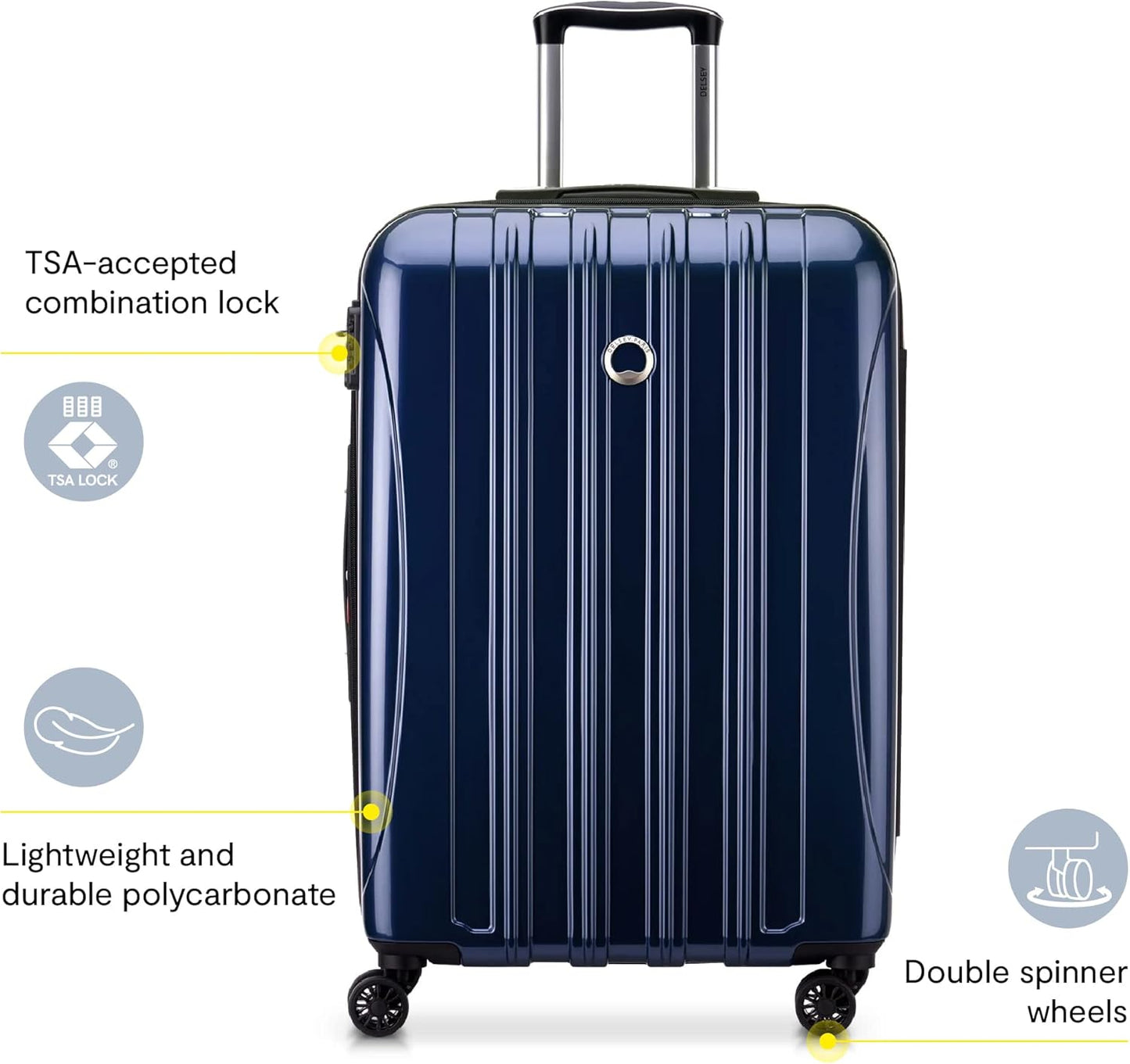 Delsey Luggage Aero 2 Piece Set (19" & 29") Spinner Suitcase (Cobalt Blue)