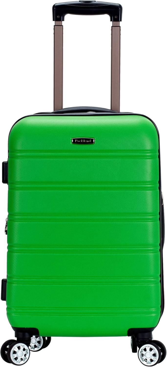 Rockland Melbourne Hardside Expandable Spinner Wheel Luggage, Green, Carry-On 20-Inch