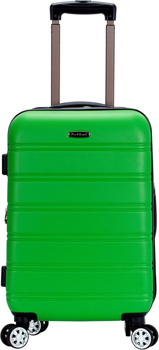 Rockland Melbourne Hardside Expandable Spinner Wheel Luggage, Green, Carry-On 20-Inch