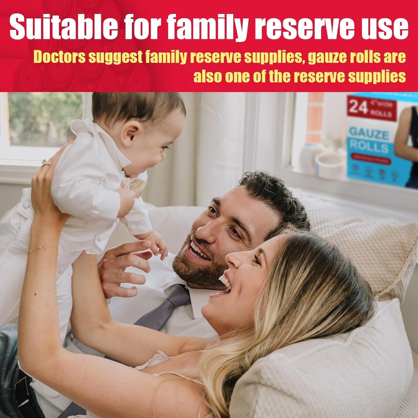 32 Pack Gauze Rolls Bandages 4 ” x 4.1 yd Premium Quality Lint and Latex-Free Conforming Stretch Designed for Effective Wound Care for Wound Dressing Support (Individually Packed)