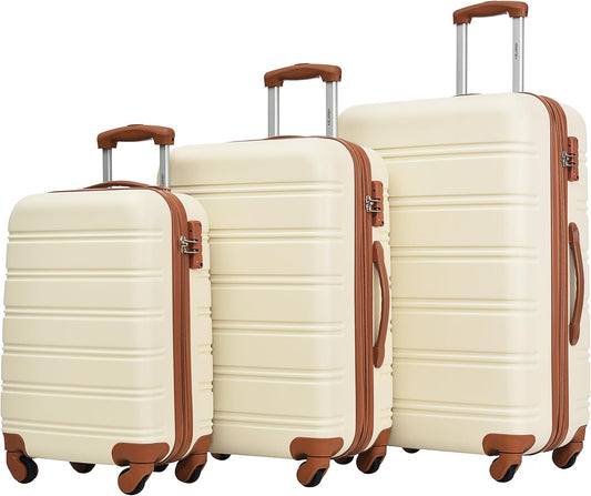 Merax Luggage Sets 3 Piece Carry on Luggage Airline Approved,Hard Case Luggage Expandable Checked Luggage Suitcase Set with Wheels