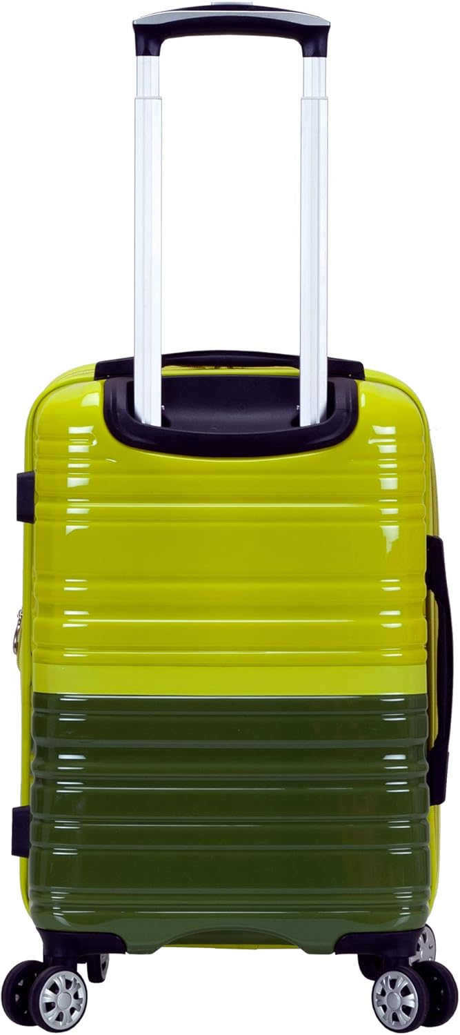 Rockland Melbourne Hardside Expandable Spinner Wheel Luggage, Two Tone Green, 2-Piece Set (20/28) (F225-2TONEGREEN)