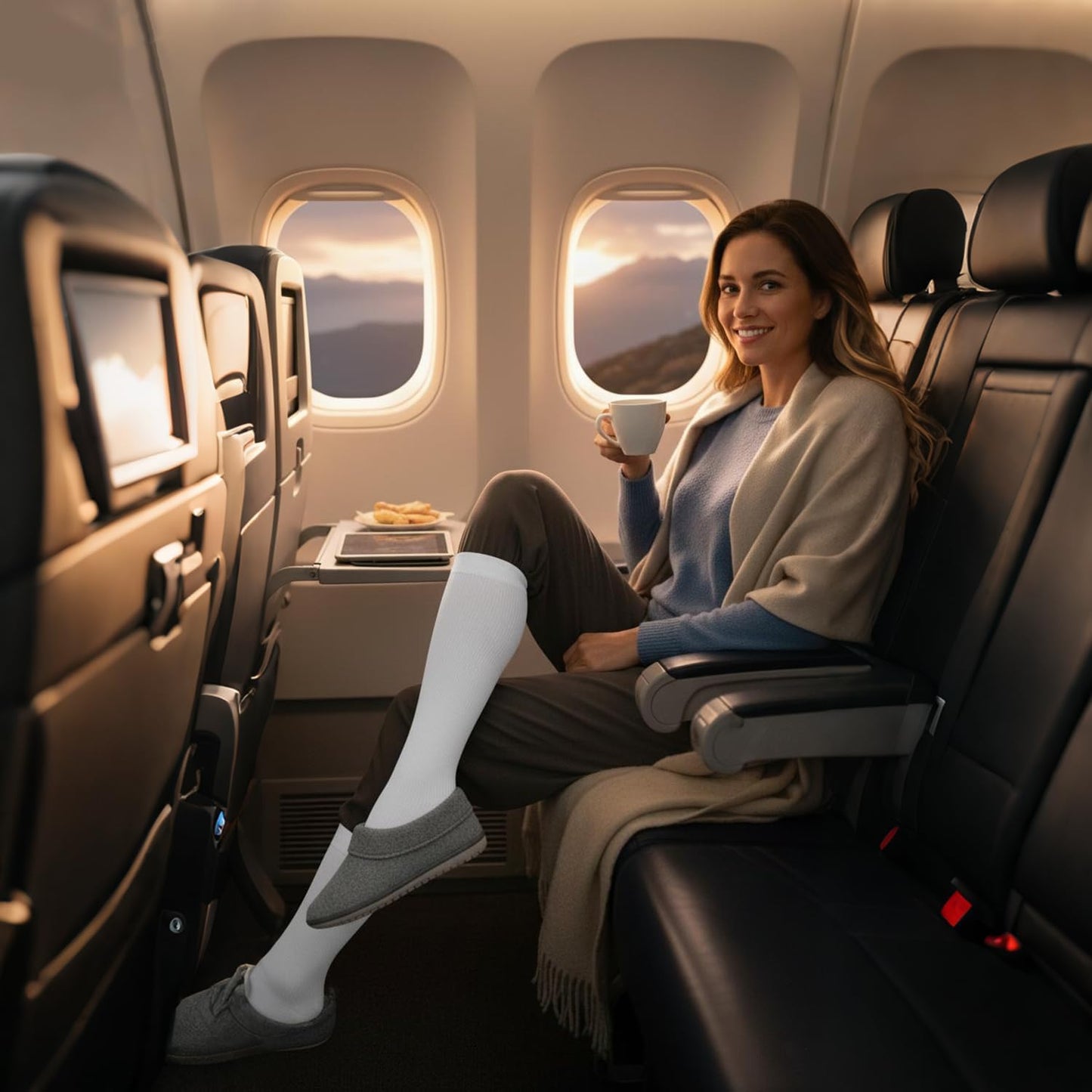 Graduated Compression Socks for Women&Men 20-30mmhg Knee High Socks Travel Hiking Running Stocking