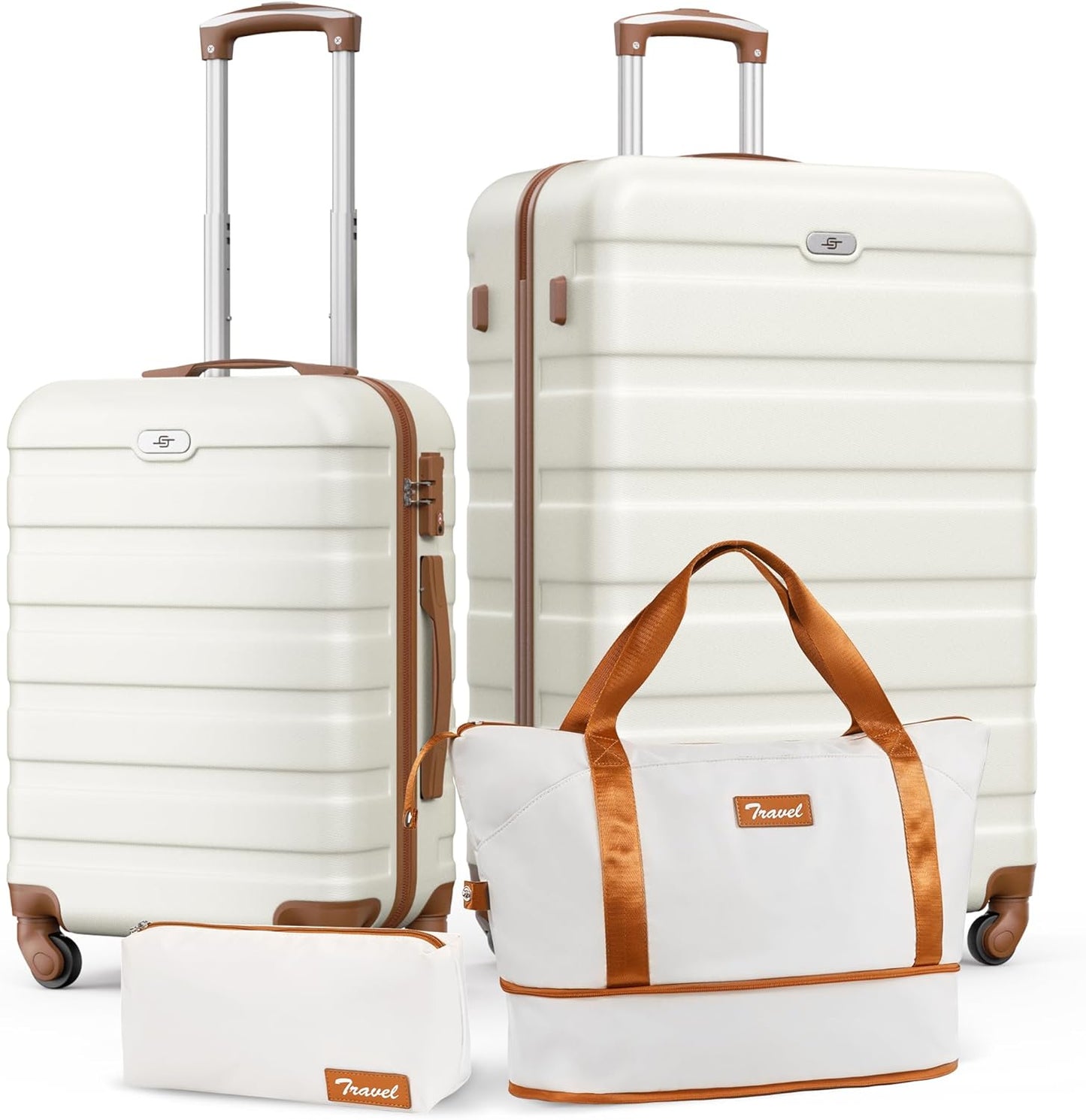 Suitour Luggage sets 4 piece,Suitcase with Spinner Wheels TSA Lock, 20/28 inch Suitcase Sets for FamilyTravel