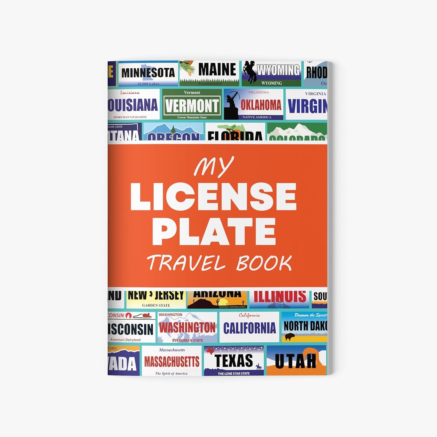 Jazzoo License Plate Game for Kids - 12 Travel Sticker Books - Fun Road Trip Activity for Family Vacations - USA States