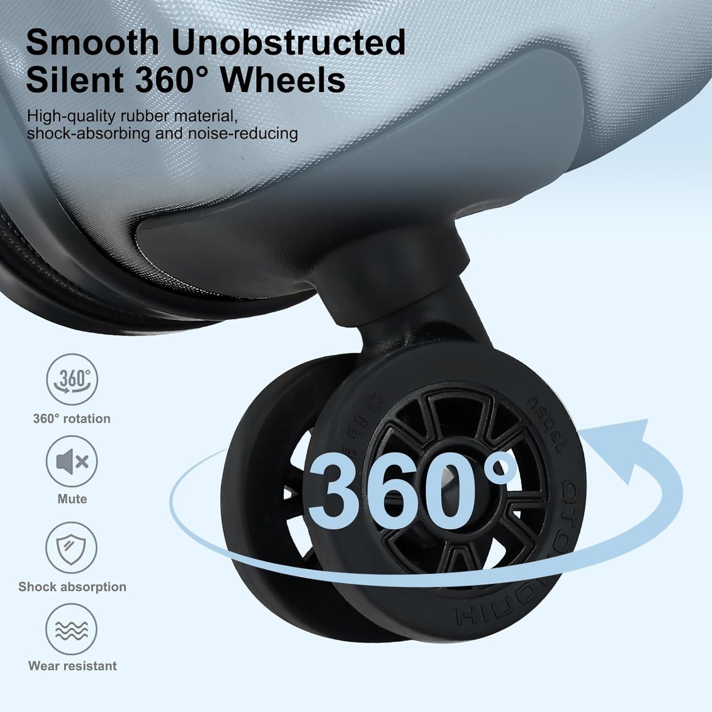 Carry On Luggage 22×14×9 Airline Approved, 20 Inch Lightweight ABS+PC Hard Shell Suitcases with Front Pocket, Spinner Wheels, TSA Lock (Dark Gray, 1PC)