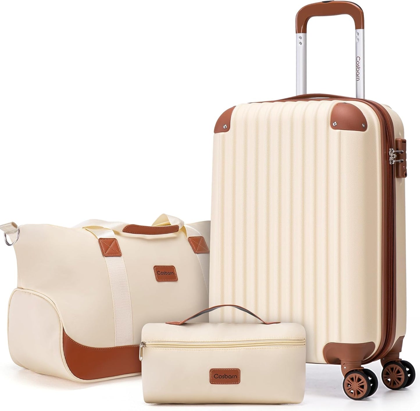 Carry On Luggage Sets 3 Piece, 20 Inch Luggage 22x14x9 Airline Approved with Wheels and TSA Lock, ABS Lightweight Hardshell Travel Suitcase Set with Duffel Bag Travel Bag for Men Women