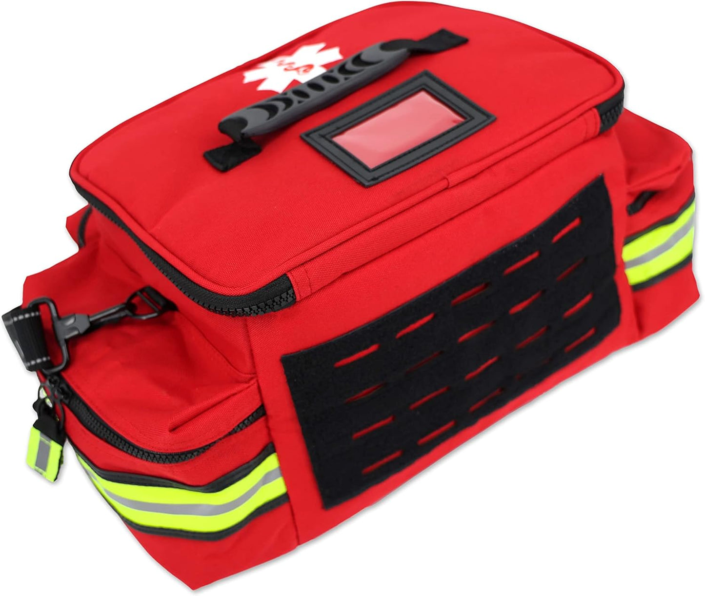 Lightning X Products Lightning X Mid-Sized First Responder EMT Bag | LXMB25 Fully Stocked Aid Kit w/ 200+ BLS Supplies - RED