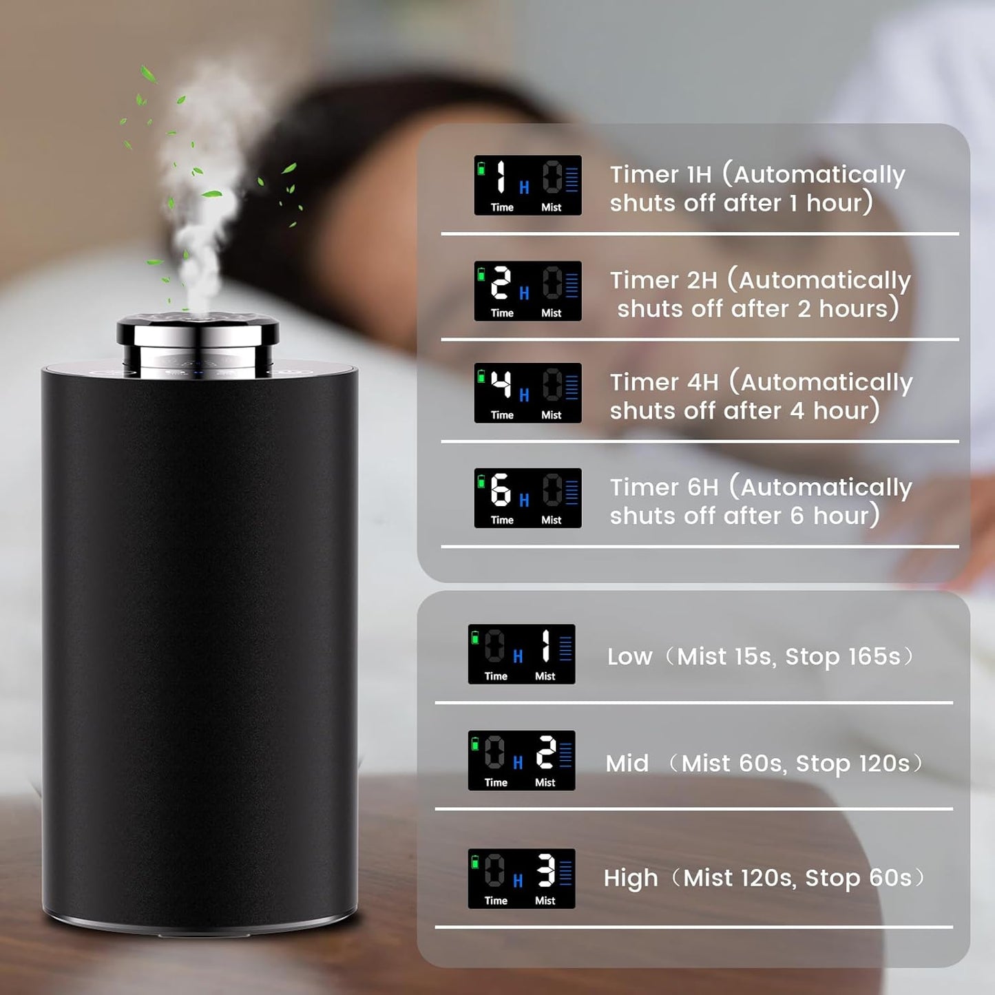 Diffuserlove Waterless Diffuser Essential Oil Diffusers Portable Car Aromatherapy Diffuser Travel Cordless Air Diffuser for Home Rechargeable Scent Machine Red