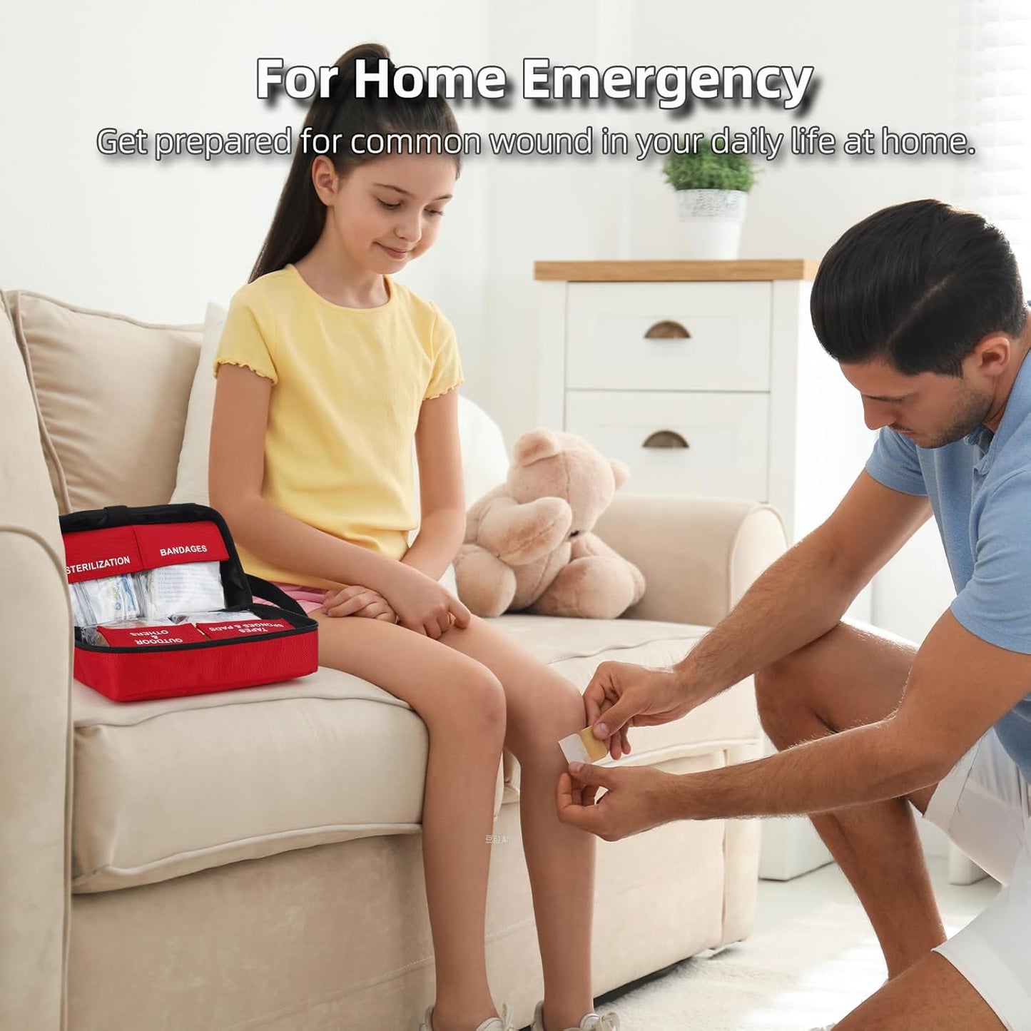 330 Piece First Aid Kit, Premium Waterproof Compact Trauma Medical Kits for Any Emergencies, Ideal for Home, Car, Travel, Camping, Hiking, Truck, Office, Sports (Red)