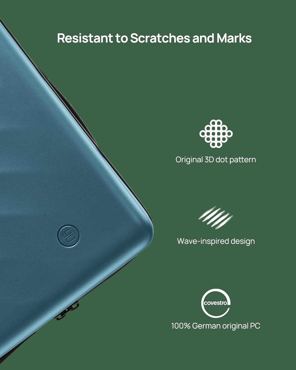 NINETYGO Trunk Luggage 22 Inch, Small Checked Luggage with Double Spinner Wheels, Anti-Burst Zipper, Hard Case PC Suitcase, Lightweight Travel Luggage, TSA Approved (Topaz Blue, Hudson)